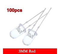 Yuanpgky 100pcs 3mm Super Bright LED Lights - Red Blue Green White Yellow Individual LEDs for Electronic Projects, Indicator Lamps, DIY Circuits, Voltage DC 2-3V,(Red)