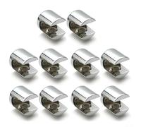 Yuanpgky 10Pcs Glass Clamps,6-12mm Brushed Glass Clip,Flat Back Connection Clamp,Polished Chrome Shelvesfor Handrail Balustrade Staircase(6-8mm)