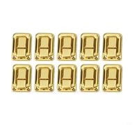 Yuanpgky 10PCS Retro Metal Luggage Buckle for Wooden Box, Antique Iron Lock with Curved Design, Compatible with Furniture Hardware - Yellow Bronze,(Gold)