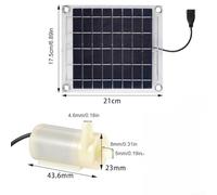 Yuanpgky 10W 12V Double-Sided Transparent Solar Water for Fountain and Bird Bath, Monocrystalline Silicon Solar Panel with 17.5 x 21.5 cm Panel and 27 x 27 mm