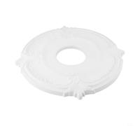Yuanpgky 12 Inch Round White PU Decorative Carving Ceiling Rose/Light Ceiling Fan Medallion for Home Improvement, Covering Lamp Holes or Cracks, For Easy