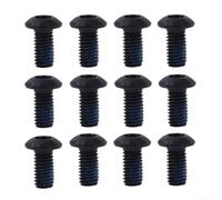 Yuanpgky 12 Pcs M5 x 9mm For T25 Stainless Steel Bolts for Disc Brake, Compatible with Road and Mountain Bikes, Red/Blue/Gold/Black(Black)