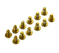 Yuanpgky 12 Pcs M5 x 9mm For T25 Stainless Steel Bolts for Disc Brake, Compatible with Road and Mountain Bikes, Red/Blue/Gold/Black(Gold)