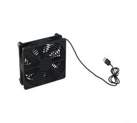 Yuanpgky 120mm USB Fan Compatible with for Router Cooling, 5V High Air Volume PC Cooling Fan with 56CFM, 1400RPM ABS Fan Compatible with for DVR Modem TV Box Computer Cabinet, Black(B)