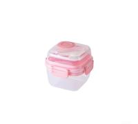 Yuanpgky 1300ml Portable Sealed Freshness Fruit Salad Lunch Box, Sustainable Plastic Food Storage Container for Kitchen, Dining, and Outdoor Use(PINK)