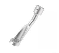 Yuanpgky 17mm L-Shaped Fuel Line Socket Wrench for Oil Pipe Maintenance - Flare Nut Hex Head, Manual Automotive Hand Tool, High-Strength Metal, Silver Finish,(17mm)