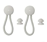 Yuanpgky 2 Pack Elastic Bungee Shock Cord Clips with Knob, Fit for Tent & Canopy Accessories, for Camping, Marine Boats, Truck, Car and RV Covers(White)