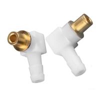 Yuanpgky 2 Pack Fuel Elbow Connector Hose for 1/4" Line, Metal Fitting in Carburetor 5/16", Plastic Fuel Line Nipple, Lawn Mower Parts 692317 493496 494451