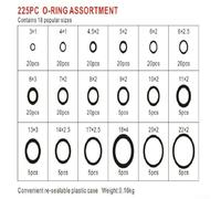 Yuanpgky 225-Piece Assorted Rubber O-For Ring Seal Kit for Automotive, For HVAC, and Industrial Use - 18 Standard Sizes, Oil-Resistant, Heat-Resistant,