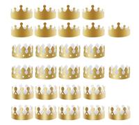 Yuanpgky 27 Pieces Golden Paper Crown Party Hats for Birthday Celebrations, Weddings and Graduations with Shiny Gold Foil Design and For Easy Assembly in Three Unique