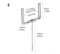 Yuanpgky 2PCS Adjustable Iron Downspout Brackets for Rain Gutter Support - Swiveling Hinge Design, 7.7-13 cm Width, 15 cm or 20 cm Ground Nails, Compatible with(S)