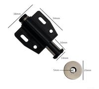Yuanpgky 2x Push to Open Magnetic Drawer Cabinet Door Latches - Black Touch Kitchen Cupboard Latch Catch for Wardrobes and Bathroom Cabinets, 46mm x 38mm Size