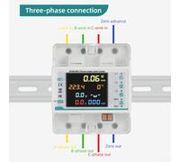 Yuanpgky 3 Phase Energy Meter with 100A Surge Protection for WiFi Electricity Usage - Bidirectional PV System, Color LCD Display, DIN Rail(0)