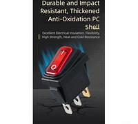 Yuanpgky 30A Heavy-Duty Rocker Switch for Industrial Use, Waterproof Sealed Construction with Silver Contacts, 125V/250V AC SPDT On-Off-On 3P Power Switch, Copper(red)