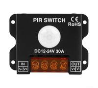 Yuanpgky 30A PIR Motion Sensor Controller for Light Strip, Infrared Sensing Switch with Adjustable Delay and Compensation, Compatible with 12V/24V Systems