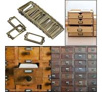 Yuanpgky 30Pcs Antique Bronze Drawer Label Holders with Screws for Cabinet Drawers, Filing Cabinets, Cupboards and Storage Boxes, 70x33mm Iron Name Plate Frames