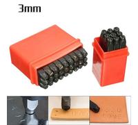 Yuanpgky 36-Piece Number & Letter Metal Punch Set, Alphabet and Symbol Stamps for Steel, Leather, Wood, Jewelry Craft Marking Tools, Carbon Steel, Sandblasted Hardened,(3mm)