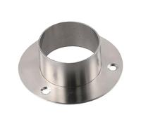 Yuanpgky 38mm 51mm Stainless Steel Handrail Round Flange Bracket for Wall, Floor or Ceiling Mount, Silver Rail Support for Wardrobe Rails, Hanging Rails, Display Racks and Curtain Rods