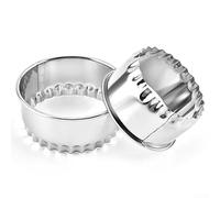 Yuanpgky 3PCS Stainless Steel Crinkle Pastry and Dumpling Wrapper Cutters Set of 3, Round Biscuit and Scone Moulds for Baking Mince Pies, Tarts, Cookies, Durable 0.5mm()