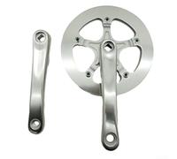 Yuanpgky 44T Chainring 170mm Crankset for Folding and Road Bikes, Ultralight Aluminum Alloy Crankset, Compatible with Single-Speed and City Bikes(Silver)