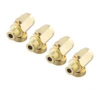 Yuanpgky 4PCS 1/4 For NPT Inline Air Pressure Regulator Valve with Solid Brass Construction for Compressed Air Systems, Compatible with 1/4" For NPT Hose Hook-Ups