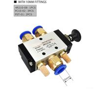 Yuanpgky 4R210-08 Push-Pull Pneumatic Valve 5-Way 2-Position with 1/4" BSPT Connectors and Sintered Bronze Silencers for Air Systems(With10mm)