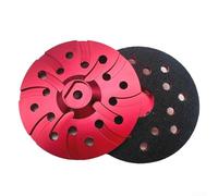 Yuanpgky 5 Inch DA Backing Plate Aluminum Backer Pad for 125mm Polishing Discs Compatible with Car Polishers and Angle Grinders, 15 Holes Red 4.5 Inch