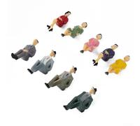 Yuanpgky 50Pcs Sitting Plastic Figures 1:32 Scale Miniature People Human Model Railway Architectural Diorama Painted Mixed Male Female Decorative Supplies Multicolor