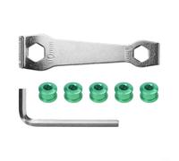 Yuanpgky 5PCS For Bike Chainring Bolts 4.9mm with Mounting Wrench - Single Chainwheel Screws for, Anodized Aluminum Alloy Fasteners Compatible with Single Chainring(Green)