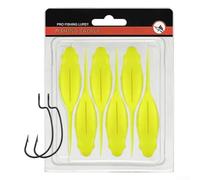 Yuanpgky 6pcs 10cm 100g Swimbait Long Tailed Tadpole Soft Lure for Fishing, Sinking Wobbler with Realistic Movement, Compatible with Multiple Rods, TPE+Metal Material(Yellow)