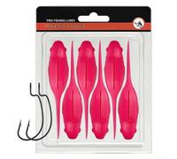 Yuanpgky 6pcs 10cm 100g Swimbait Long Tailed Tadpole Soft Lure for Fishing, Sinking Wobbler with Realistic Movement, Compatible with Multiple Rods, TPE+Metal Material(Pink)