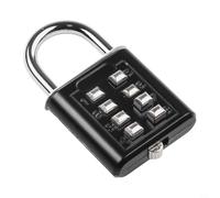Yuanpgky 8-Digit Password Combination Padlock, Zinc Alloy Lock for Luggage, Tool Boxes, Cabinets and Lockers, Anti-Theft Security Lock with 65mm Shackle,(Black)
