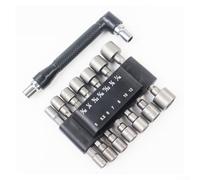 Yuanpgky 9-Piece Hexagonal Socket Wrench Set with 1/4-Inch Shank and L-Shaped le for Hand Drills and Electric Screwdrivers, 5mm to 13mm Sockets of Alloy Steel(14pcs)