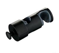 Yuanpgky Adjustable No-Drill Shower Head Holder with Hook for Secure Grip and Convenient Storage, Compatible with 16-27mm Shower Rods, Silver/Grey/Black ABS+(Black)