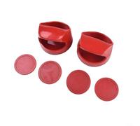 Yuanpgky Air Hockey Pucks Slider Pusher Set for Indoor Game Accessories, 100mm Pucks & Pushers, Red ABS Plastic Sliders and Goalies Compatible with Most Standard Tables