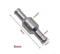Yuanpgky Aluminum Alloy Check Valve for Diesel Fuel Systems, 6/8/10/12mm Non-Return Way Valve with NBR Rubber Seal, 0.2-6 Bar Working Pressure, 50mm(8mm)
