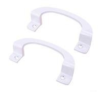 Yuanpgky Aluminum Sliding Glass Door Handle for 6-5/8 Inch Mounting Hole, Ergonomic Pull with Adjustable Hooks, Fits Standard Patio Doors, Left or Right Hand(White)