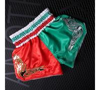 Yuanpgky Anotherboxer Muay Thai Shorts for Kids and Adults, Boxing For MMA Fighting Pants with Elastic Waist, Breathable Polyester Blend Fabric, Unisex Kickboxing Training(Red+Green XS)