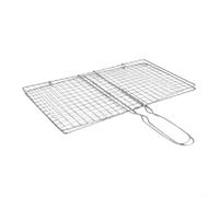 Yuanpgky BBQ Grilling Basket, Stainless Steel, Extended Heat Resistant Handle, Fish Vegetable Grill Mesh Holder for Outdoor Cooking, Large 22x40cm(20 * 35cm)