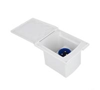 Yuanpgky Black Square IP44 Waterproof 16A 230V Flush Mount Socket for Caravan Camper Trailer External Mains Input(white)