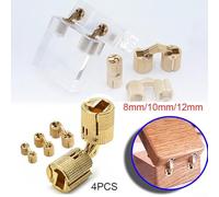 Yuanpgky Brass Hinges for Lightweight Doors & DIY Projects | 8mm/10mm/12mm Concealed Hinge | Gold Invisible Door Hinges, Anti-Rust Copper Material(10mm)