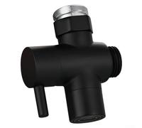 Yuanpgky Brass Sink Diverter Valve with Aerator, 3-Way 22mm Splitter, Smooth Lever Handle, Swiveling Nut, Compatible with Standard 1/2 Inch Shower Hose, Includes M22 to(black)