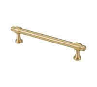 Yuanpgky Brass Solid Cabinet Door Handles, Gold Outside Mounted Drawer Pulls for Furniture Hardware with Various Hole Spacing Options(160mm Hole Distance)