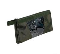 Yuanpgky Canvas Tool Bag Featuring Thickened Oxford Cloth and PVC Translucent Panels, Full Zipper Closure, Carry Handle and Loops for Hanging, Measuring 340x190mm (Green)