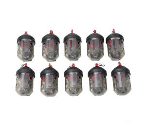 Yuanpgky Cap Swim Feeder, 10pcs Plastic Black Rectangular Feeders for Maggots Groundbait, Freshwater & Match Fishing