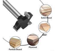 Yuanpgky Carbide Tipped 1/4 Inch Shank Surfacing Router Bit for CNC Spoilboard Planing, 1" Cut Diameter, 3-Wing Design for Fast Clean Cuts in Wood, MDF, Plywood