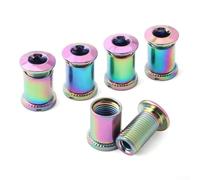 Yuanpgky Chainring Bolts 5 Pcs - M8 Thread, 2.4mm Step, Type B/C for Single or Triple Chainrings - Carbon Steel, 10.9 Hardness, Electroplated for Rust(A)