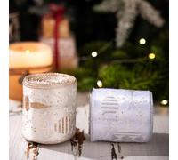 Yuanpgky Christmas Tree Ribbon Roll, Silver Gold Fabric Wire Ribbon for DIY Holiday Bows, Wrapping, Festive Decoration, 196.85 x 2.5 Inches, 2 Pack(Mixed color)