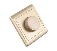 Yuanpgky Dimmer Switch 1-Gang 1-Way for Dimmable LED and Incandescent Lights, 5W-50W LED / 15W-450W Incandescent Compatible, 250V Rotary Light Switch, 86 x 86 mm, White(Gold)