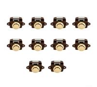 Yuanpgky Drawer And Cabinet Latch For RV, Car, Boat - 10PCS Push Button Catch, No Key Required, Easy Operation, Fits 14-16mm Thickness(Brown Gold)